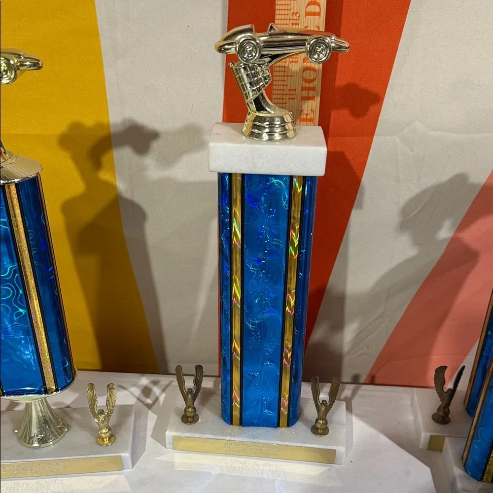Blue and Gold car Trophies-assorted
